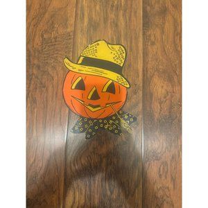 Vintage H.E. Luhrs Halloween Die Cut Jack O Lantern Pumpkin Scarecrow